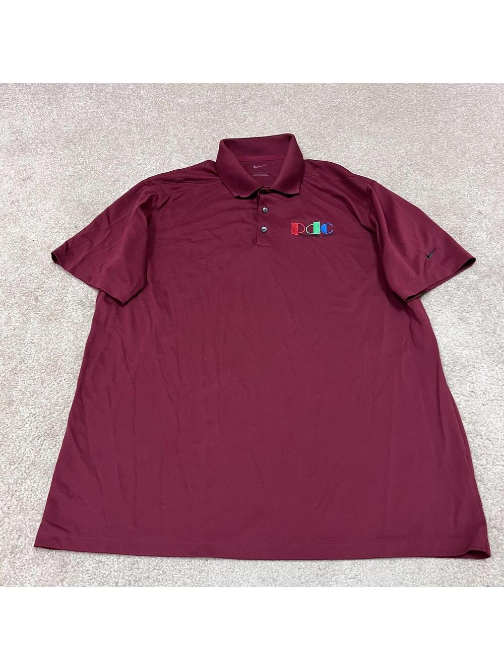 Nike Polo Men’s Red Short Sleeve Embroidered Size Large